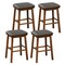 Set Of 4 Pu Leather Bar Stools 30 Counter Height Dining Stools W/ Upholstered Seat